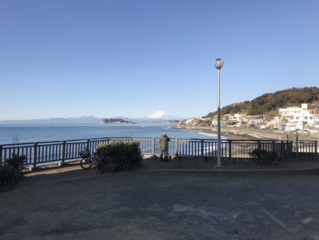 Mt.Fuji and Enoshima island at Inamuragasaki