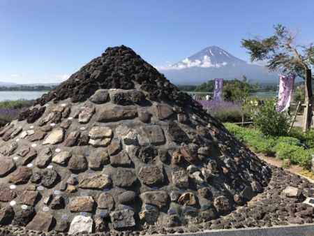 Miniature Mt.Fuji and Mt.Fuji