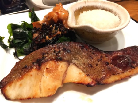 Charcoal grilled red snapper in Ootoya