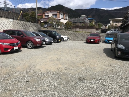 One of a temporary parking lot during the cherry blossom season 