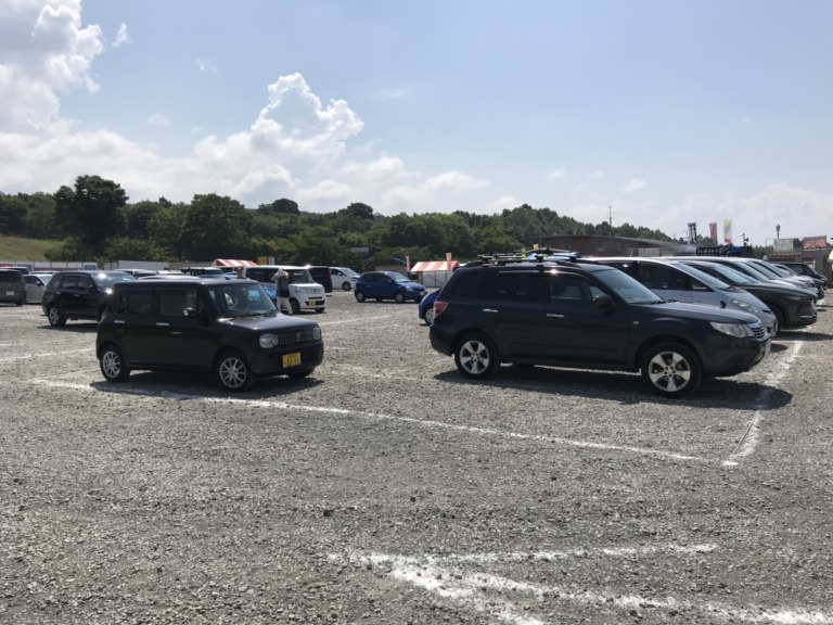 Parking lot of the main venue in Akeno Sunflower Festival