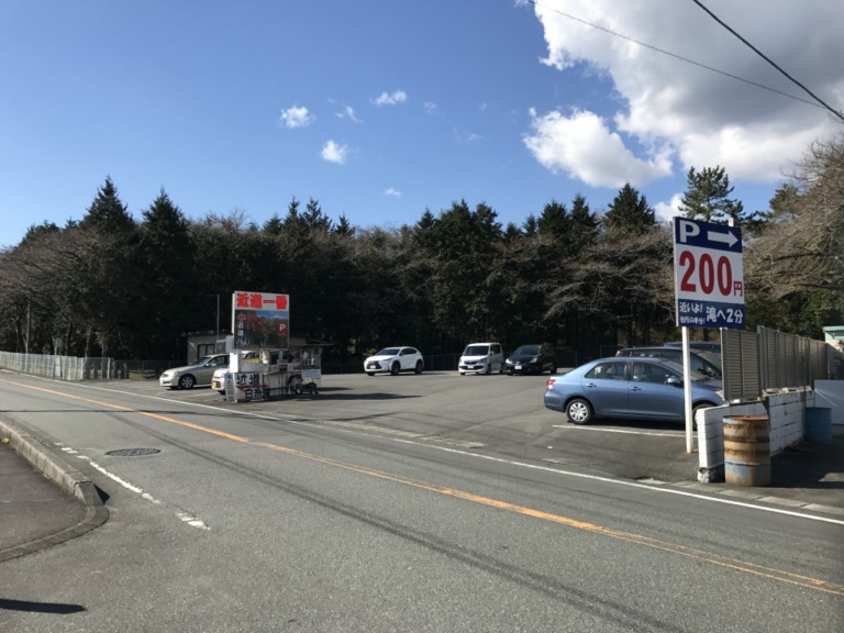 Parking lot in Shiraito Falls 